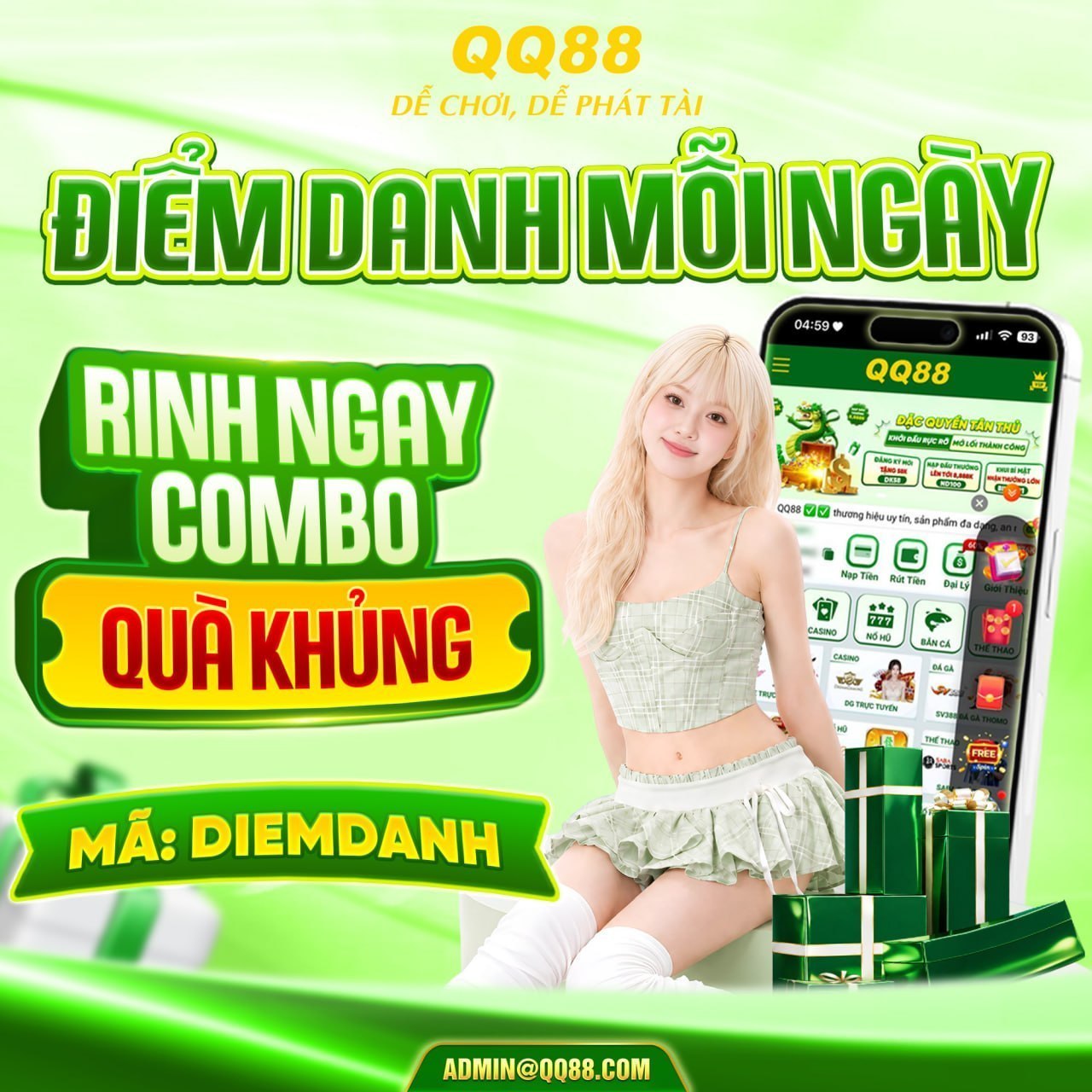 Điểm danh nhận quà QQ88