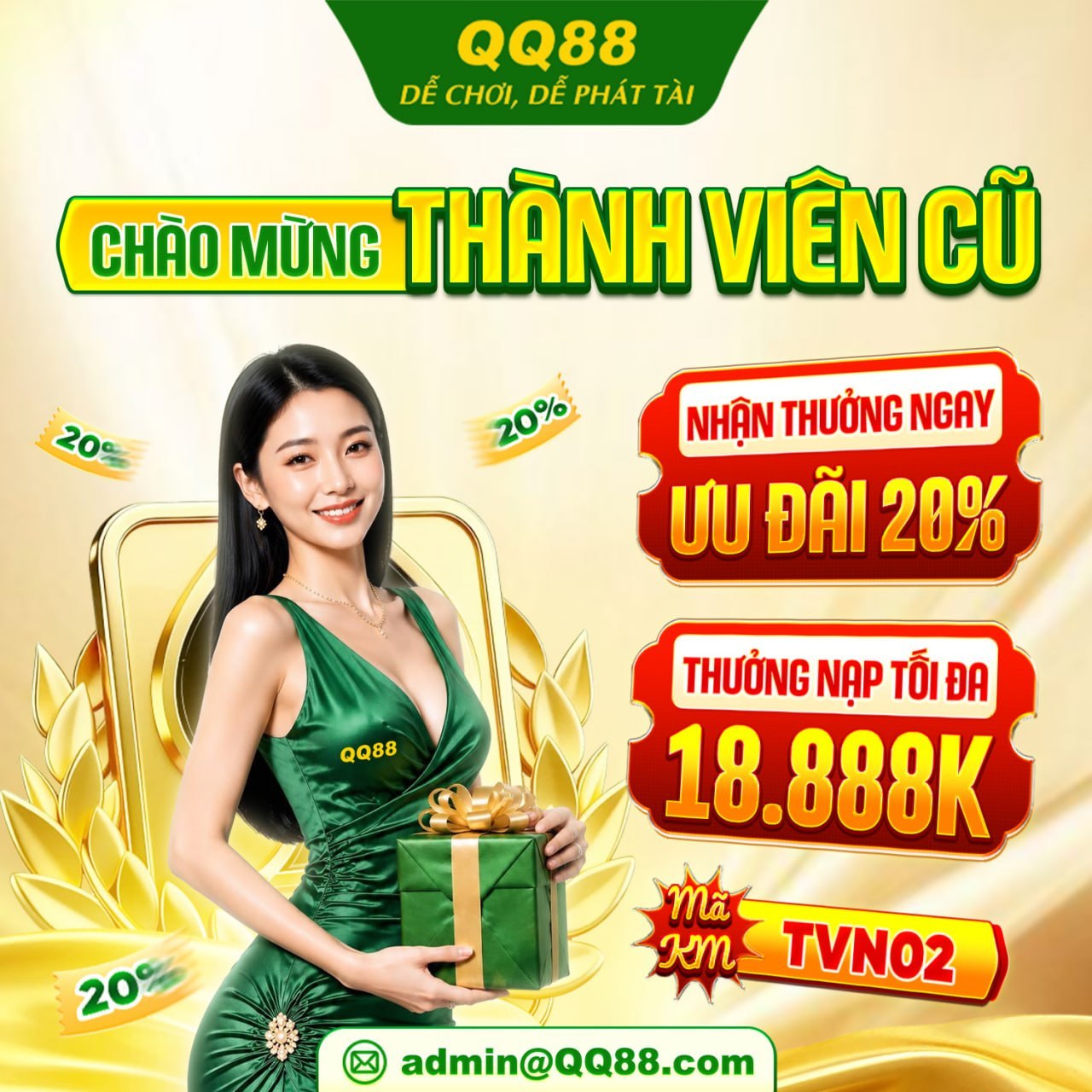 Ưu đãi thành viên cũ QQ88